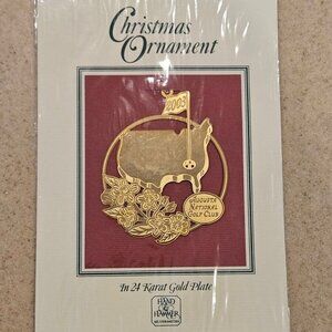 RARE 2003 MASTERS 24k TOURNAMENT AUGUSTA NATIONAL GOLF CLUB PGA HOLIDAY ORNAMENT